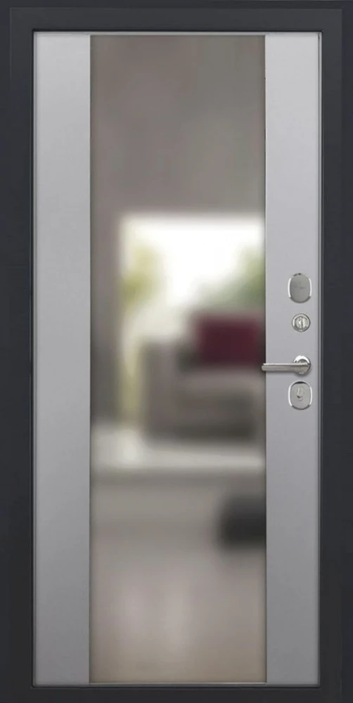 Входная дверь ДвериПРО Л-43 Алиса (16мм, ПВХ Софт грей, зеркало) DPRO222018 внутренняя сторона