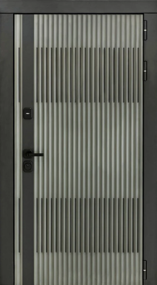 Входная дверь ДвериПРО Elfy Алиса (16мм, ПВХ софт грей, зеркало) DPRO204266 внешняя сторона